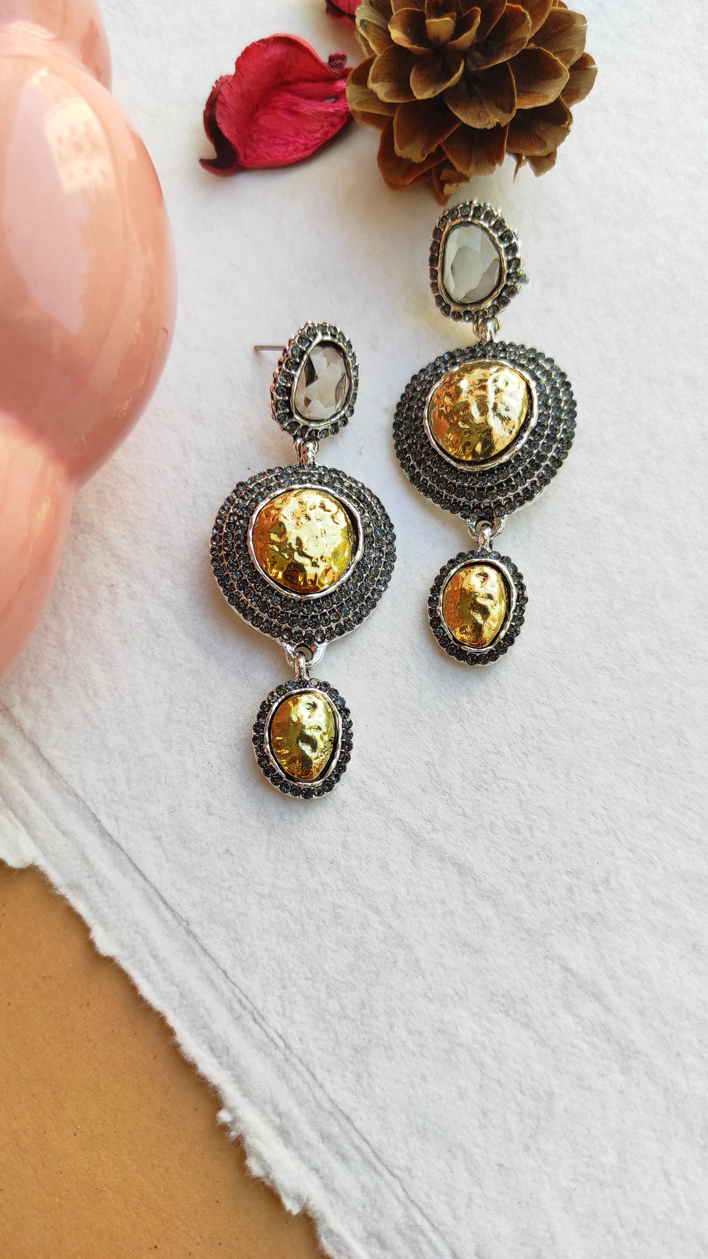 Quirky dual tone earrings