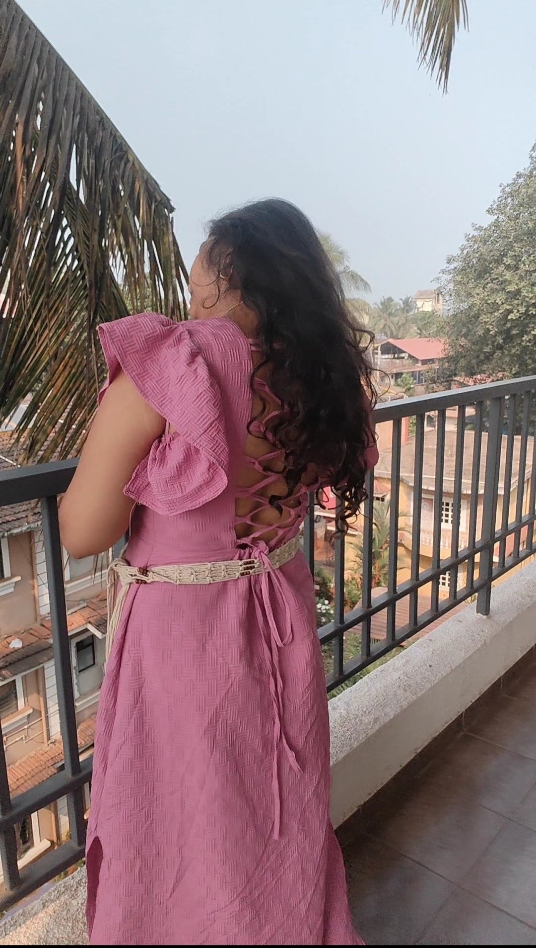 Pink Corset Dress with side cuts