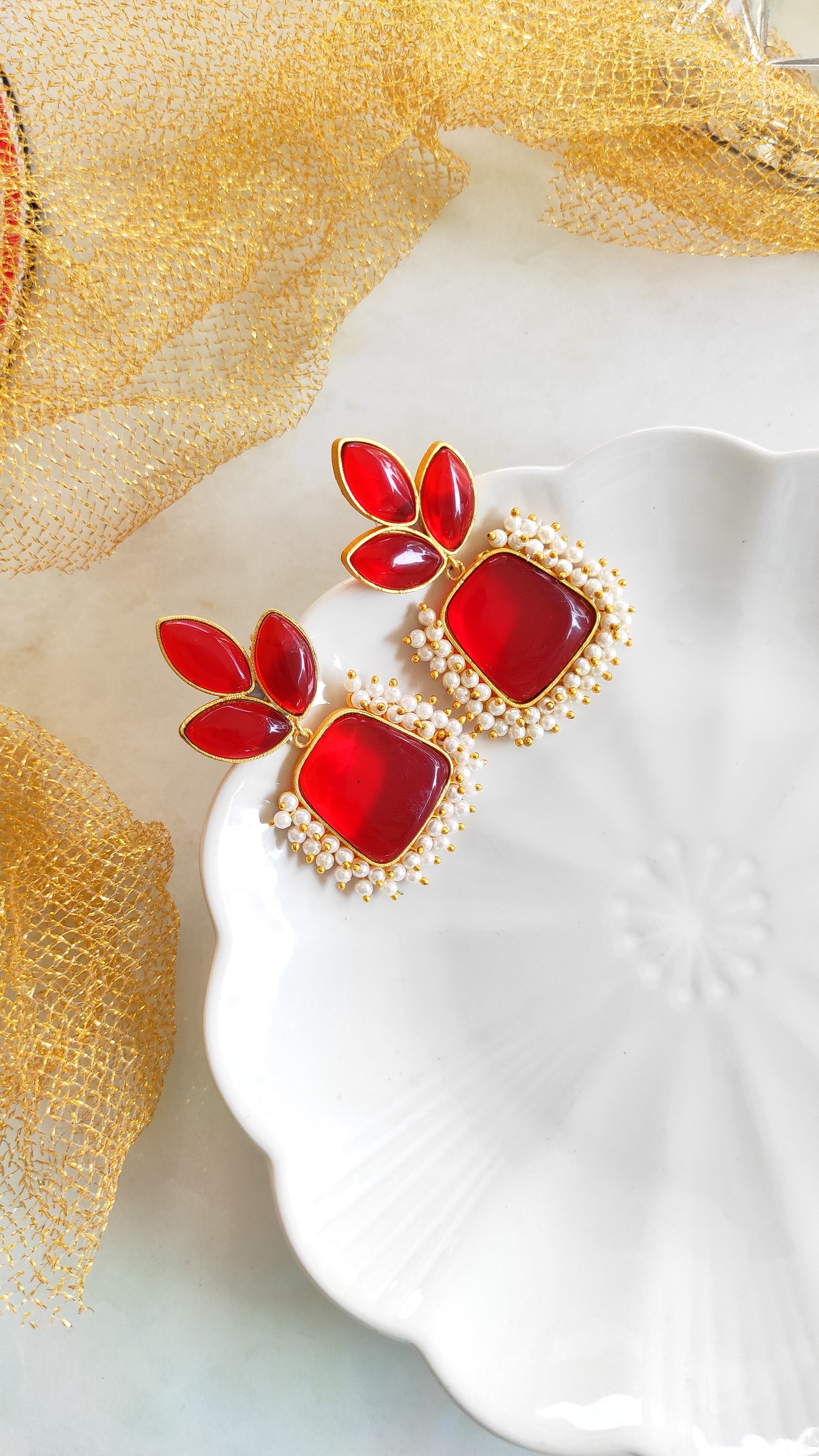 Triveni monalisa stone earrings