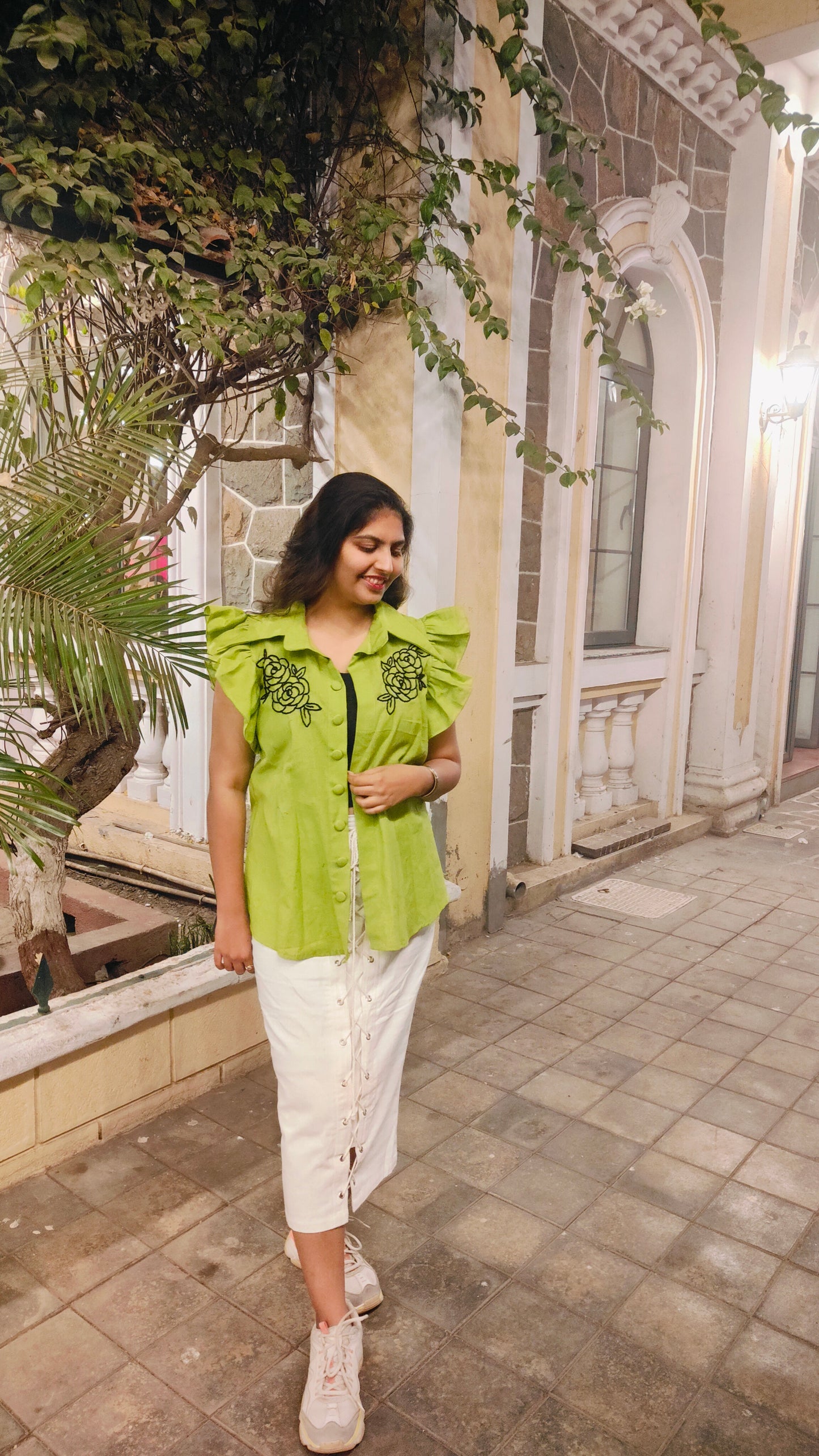 Green Embroidered Shirt