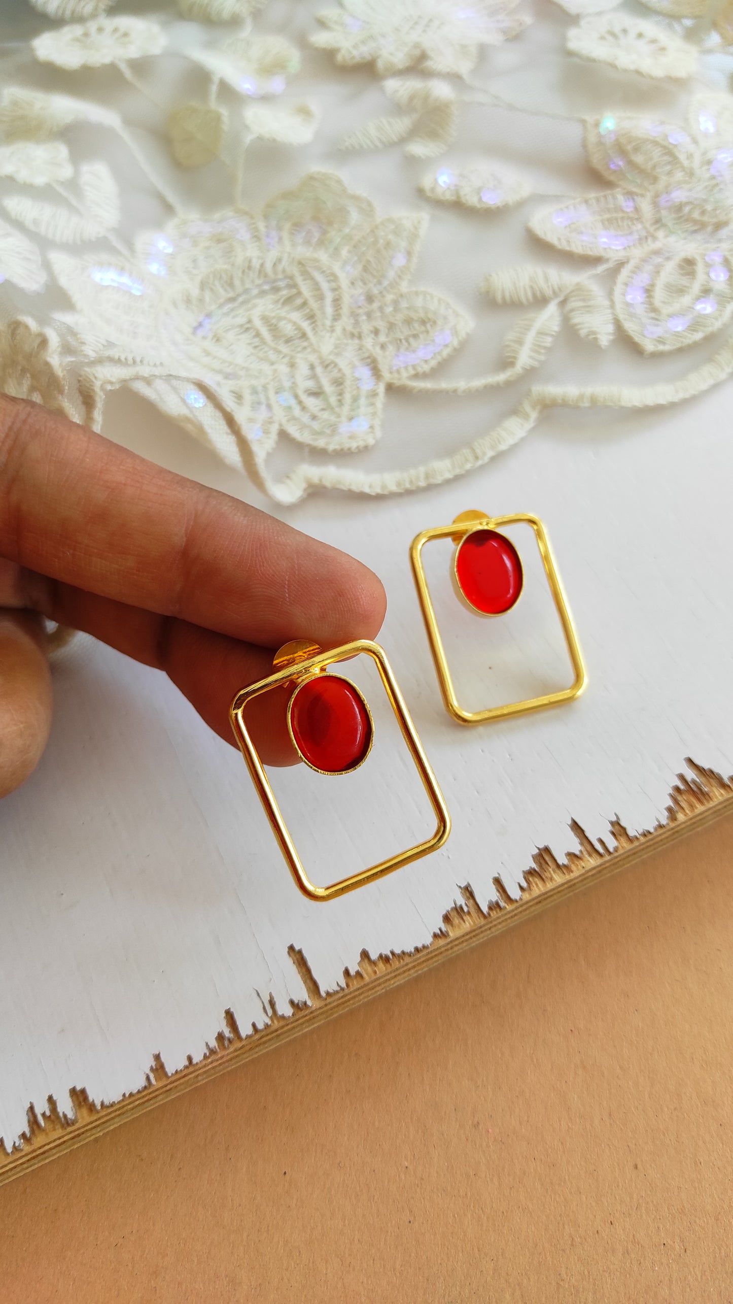 Rectangle stone studs