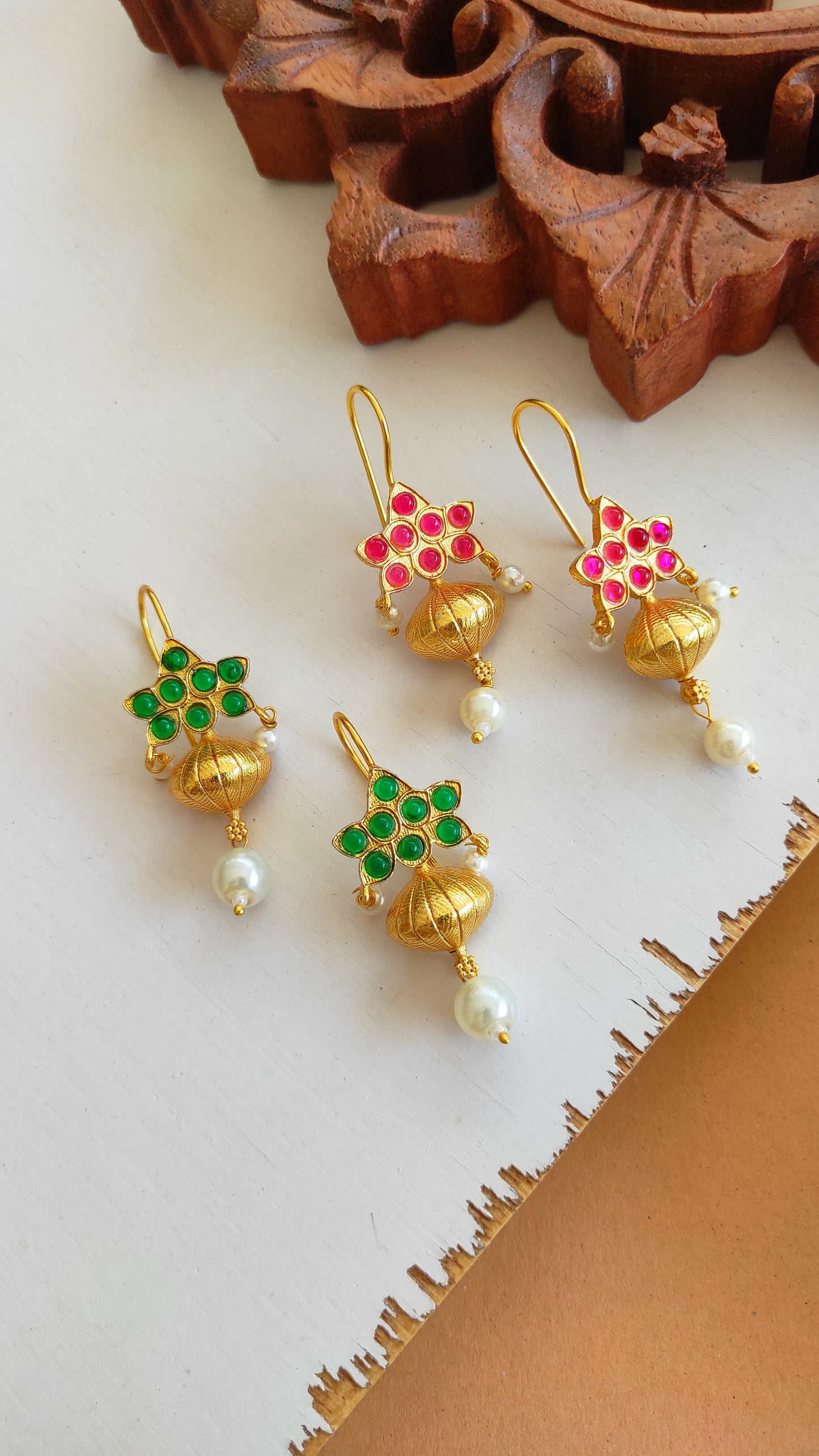 Kalash golden hook earrings