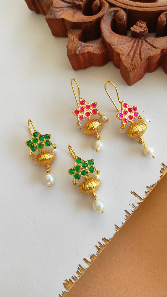Kalash golden hook earrings