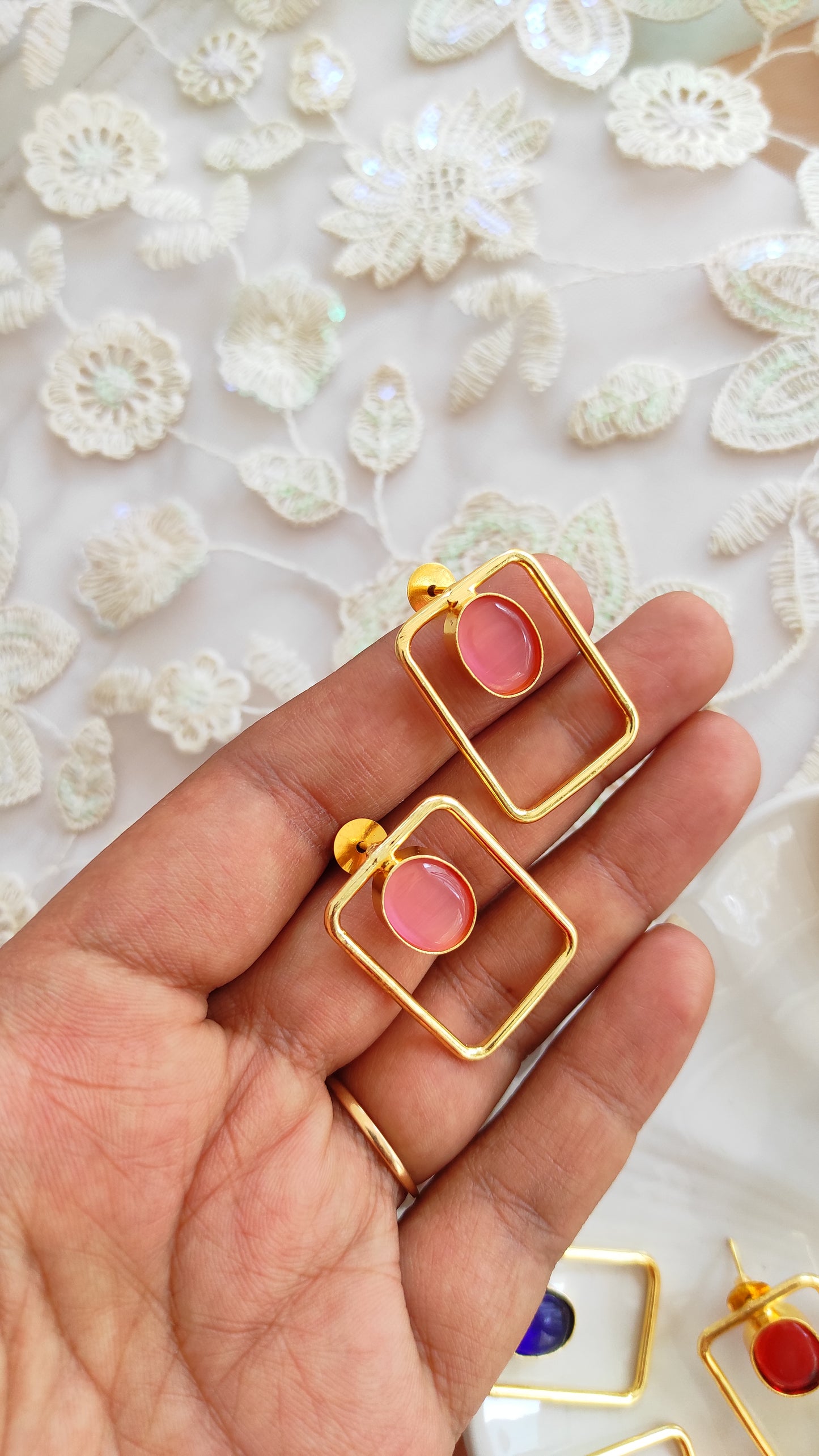 Rectangle stone studs