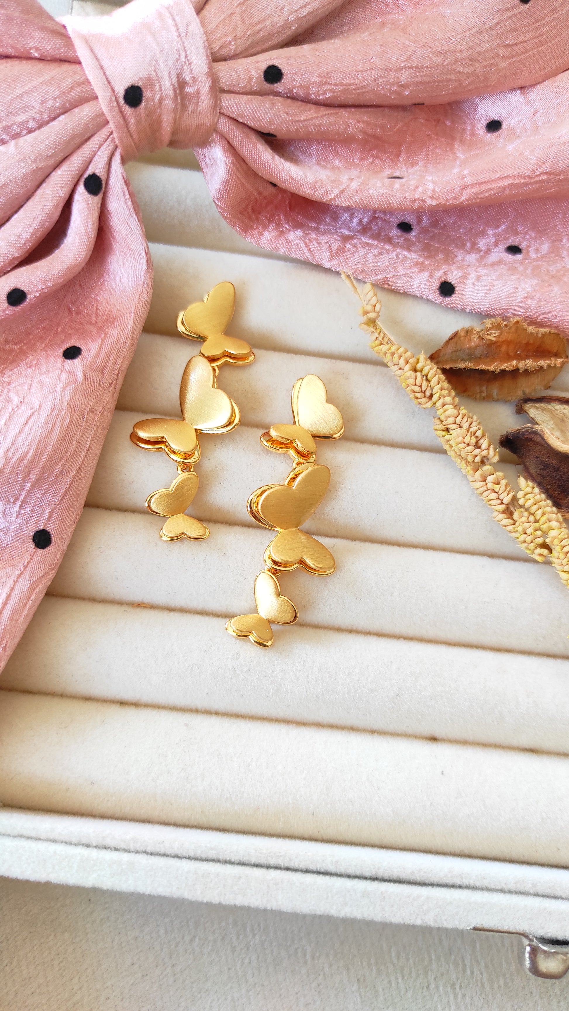 Golden 3D Butterfly earrings