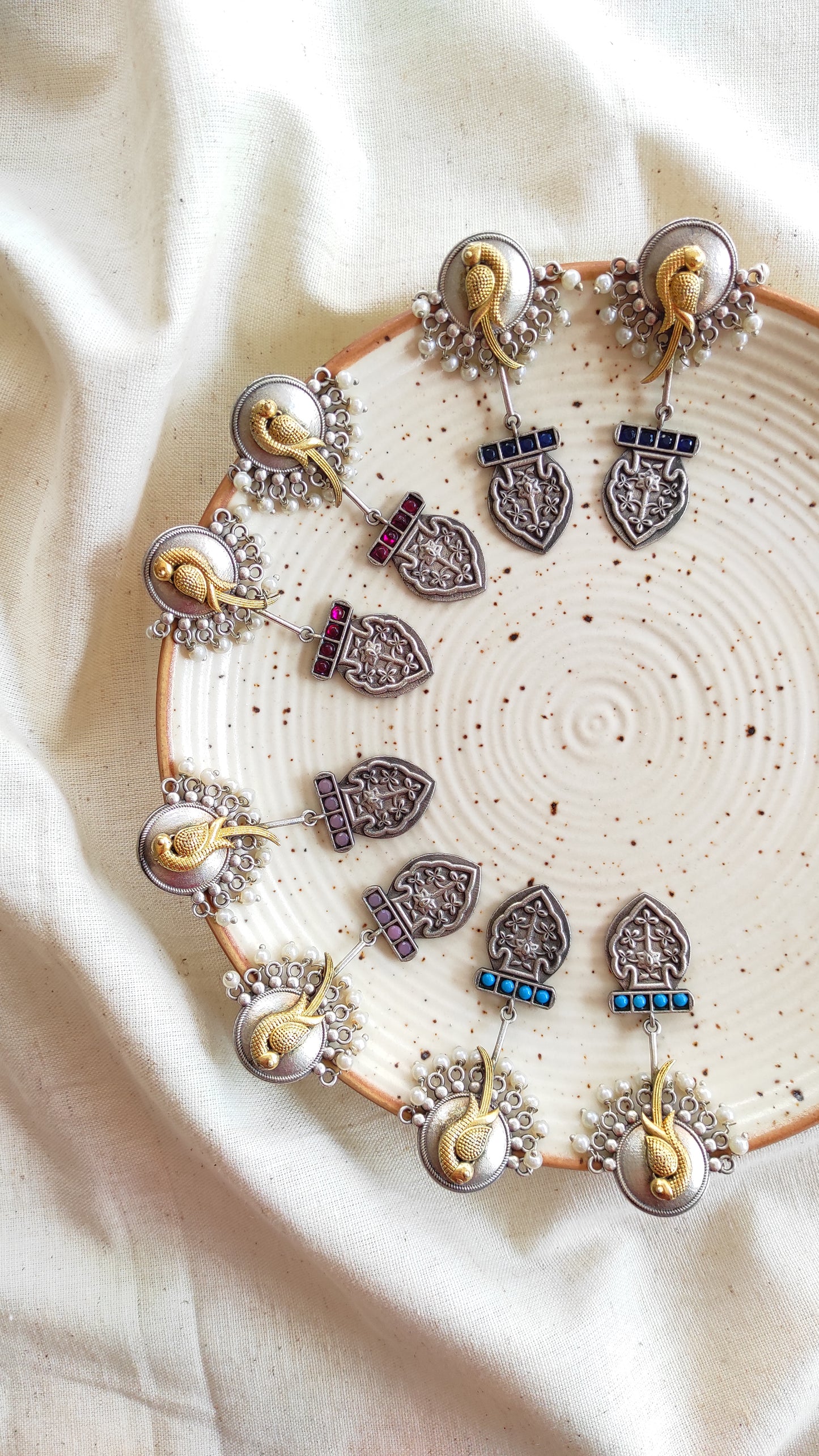 Maina dualtone dangling earrings