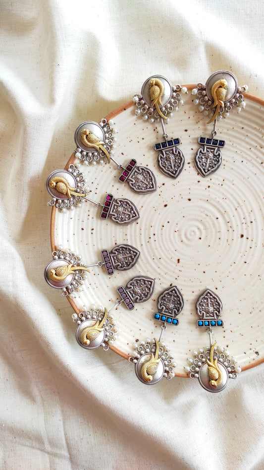 Maina dualtone dangling earrings