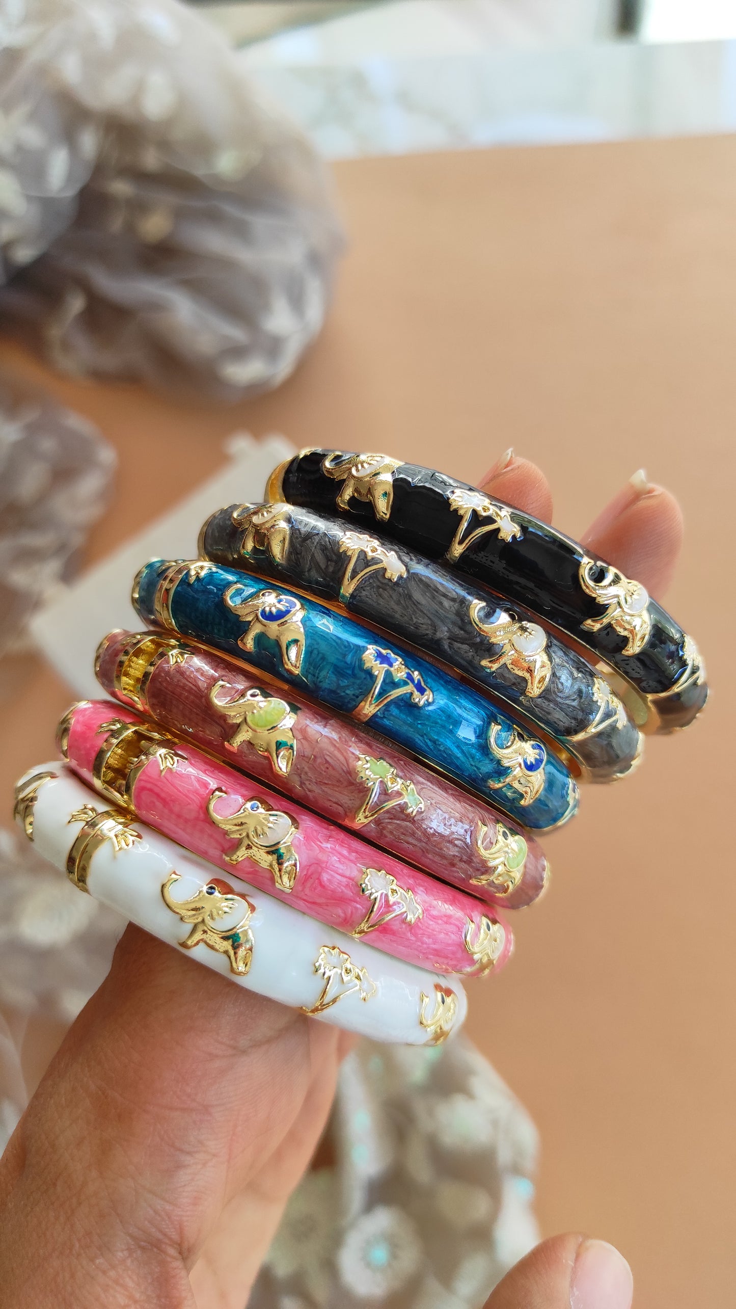 Elephant enameled kada