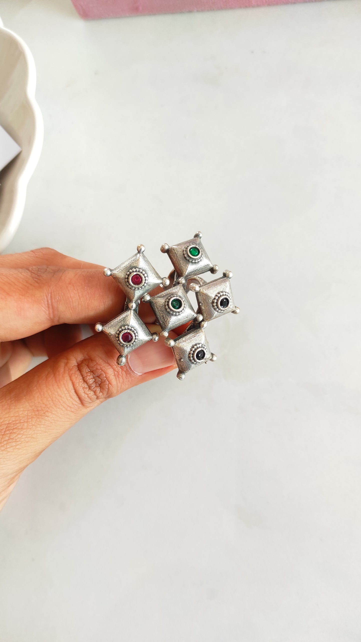 Charkat tribal silver lookalike ring