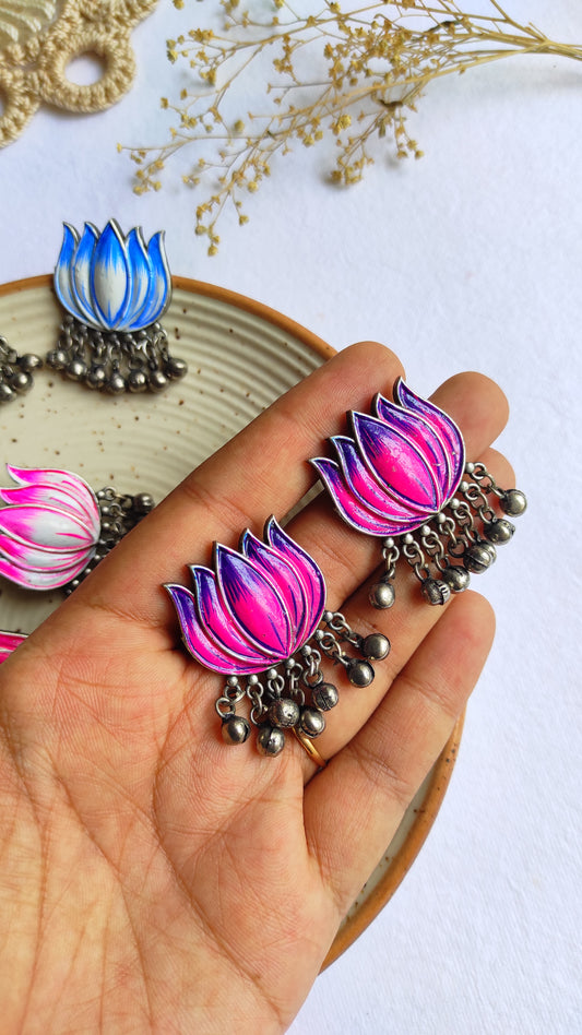 Kamalam hand painted studs earrings