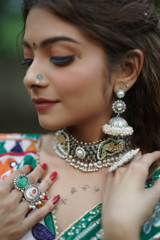 Shivani silver lookalike Jhumkaa