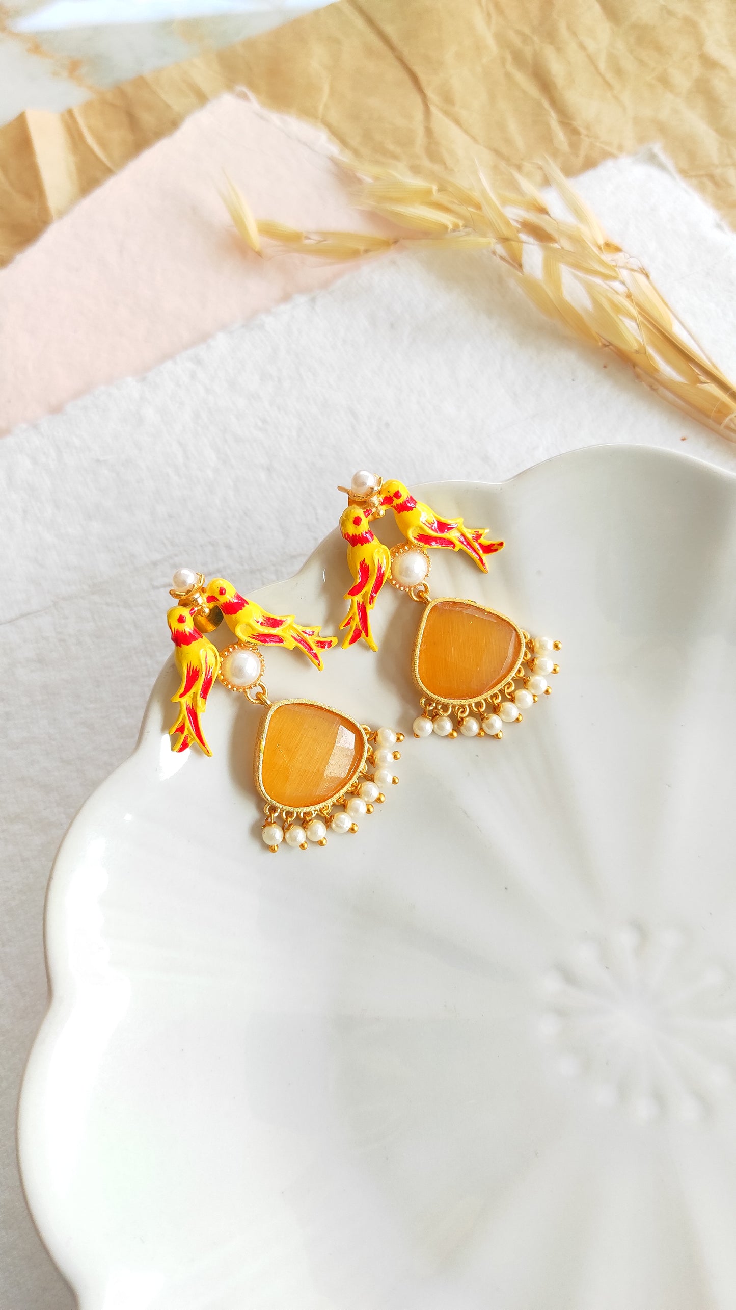 Panchhi golden earrings