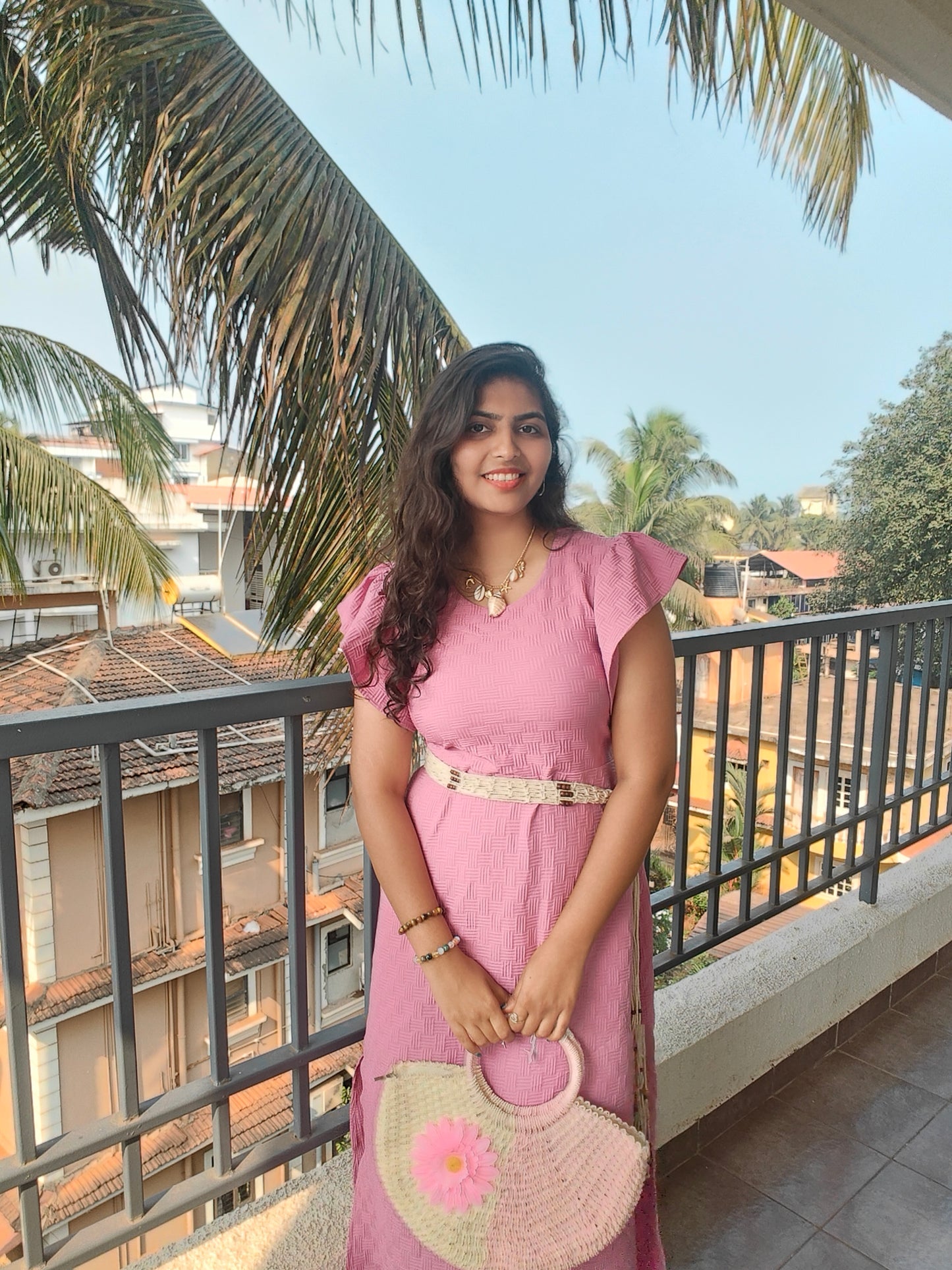 Pink Corset Dress with side cuts