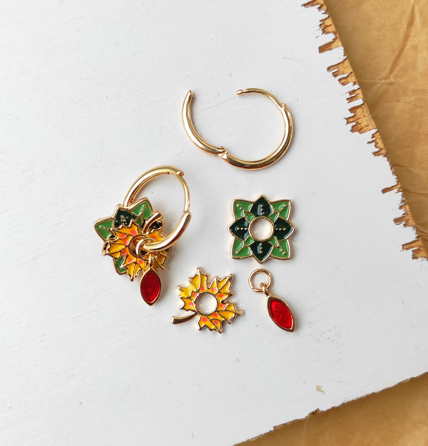 Moroccan Enameled Hoops 010