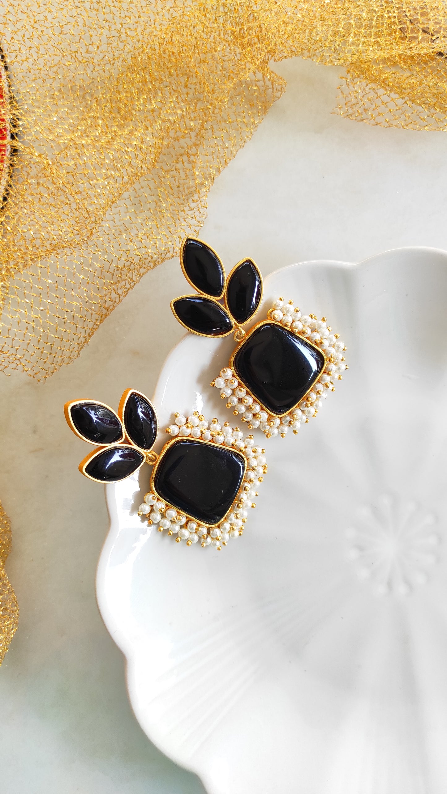 Triveni monalisa stone earrings