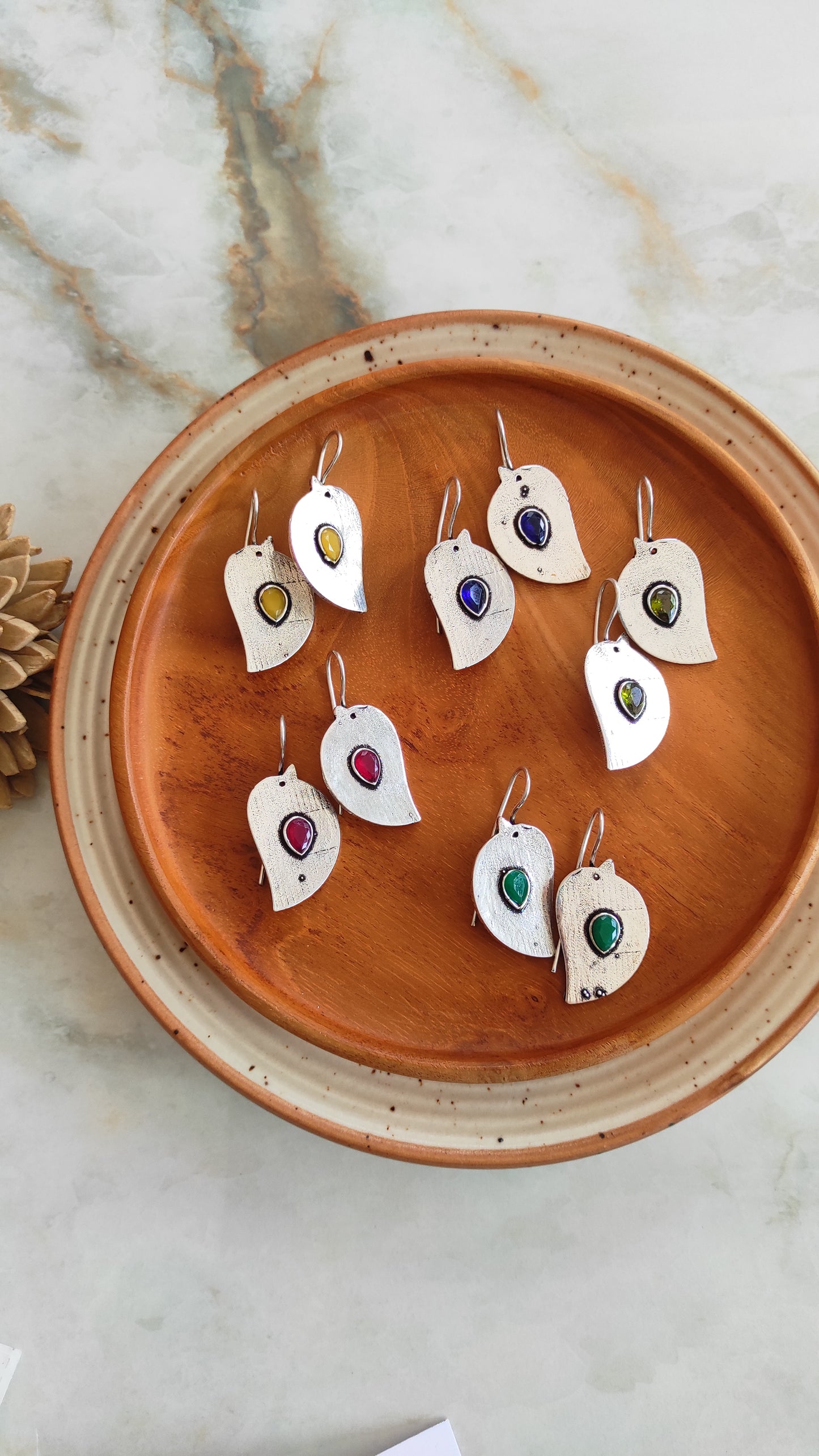 Tiny chidiya hook earrings