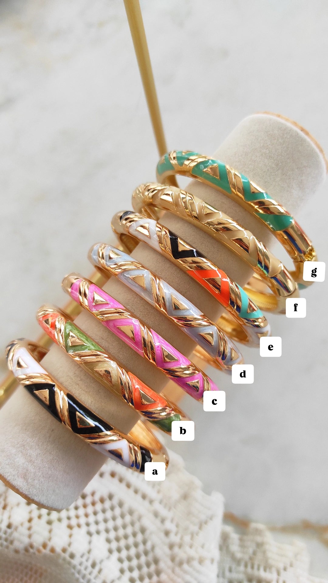 Marble enameled Kada bangles