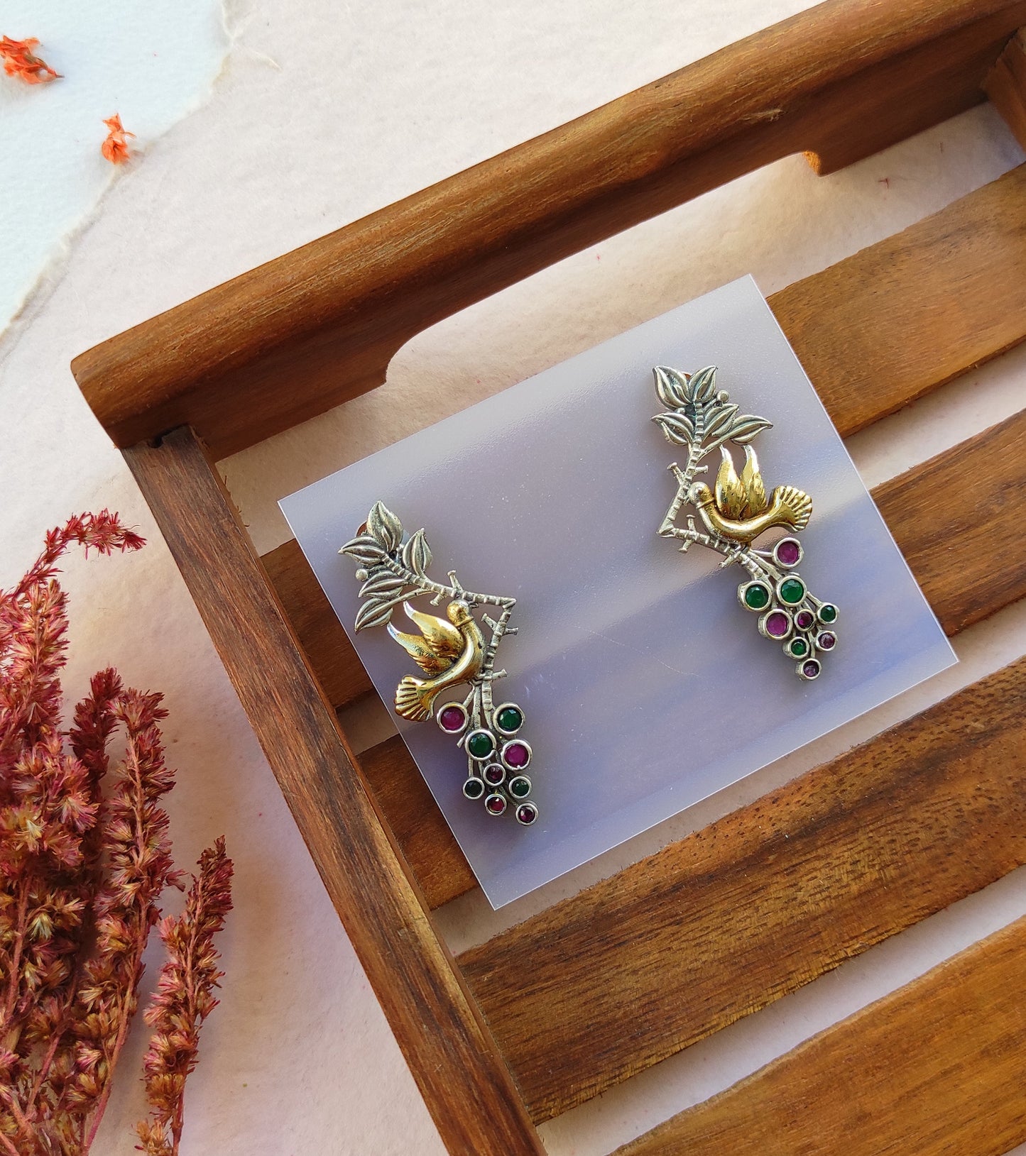 Parinda dualtone studs earrings