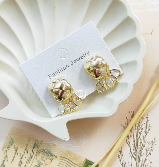 Korean Zivara earrings with zirconia stones