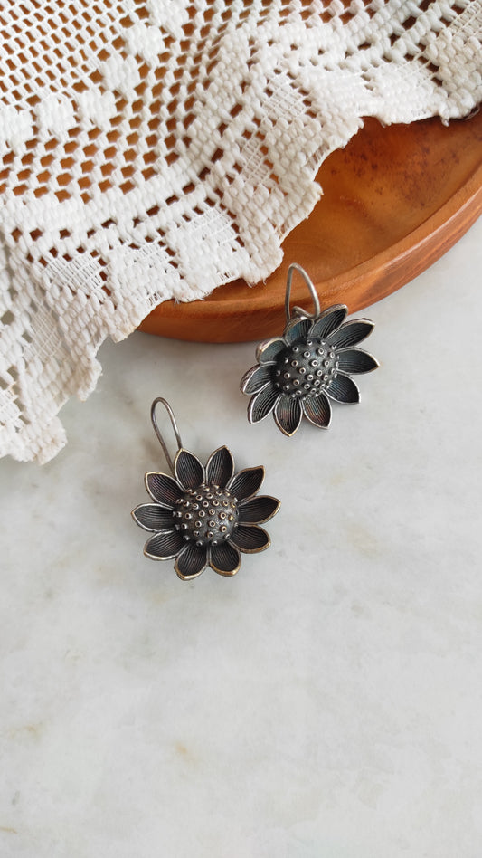 Sunflower hook earrings