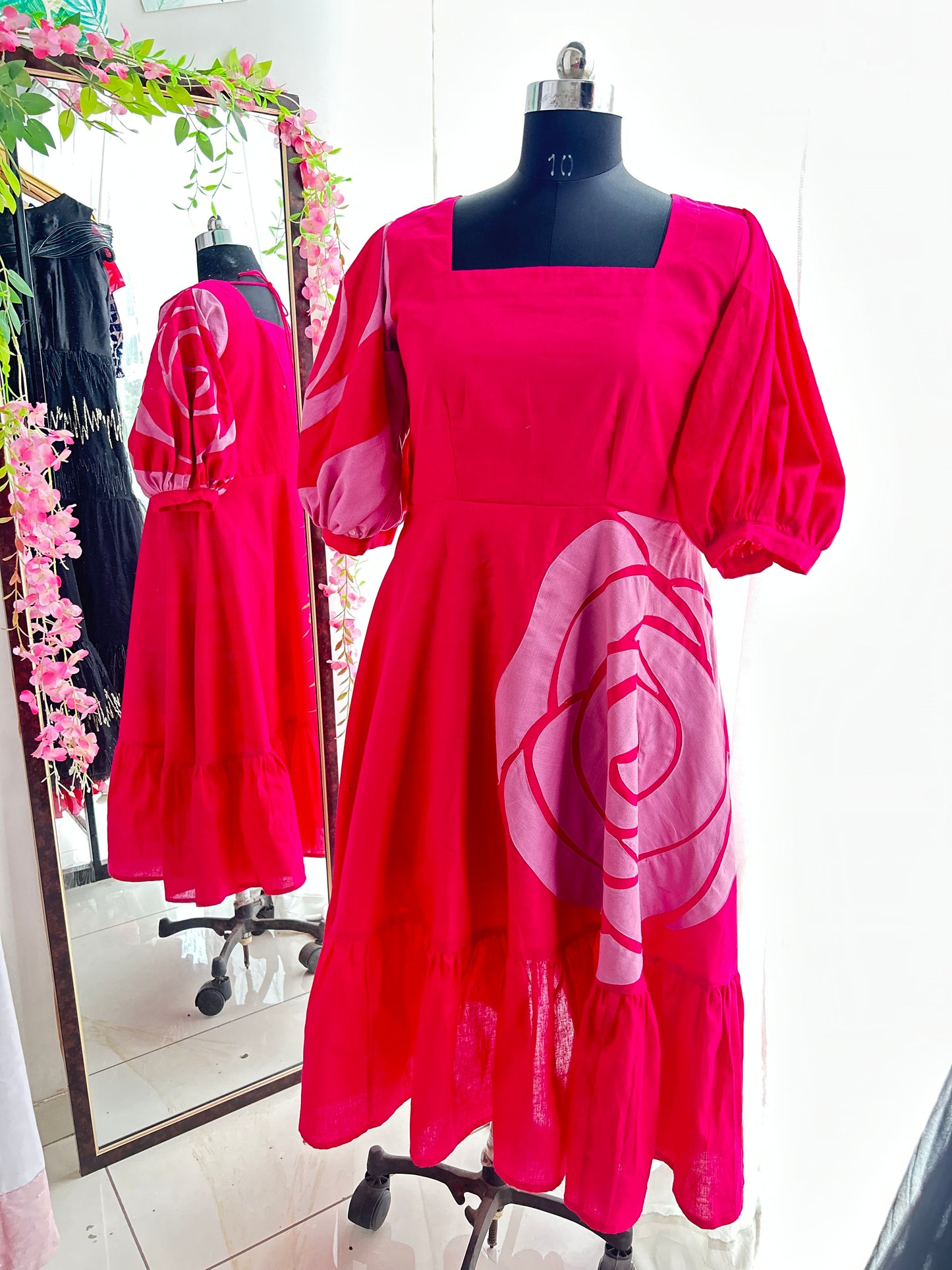 Pink Rosette Dress