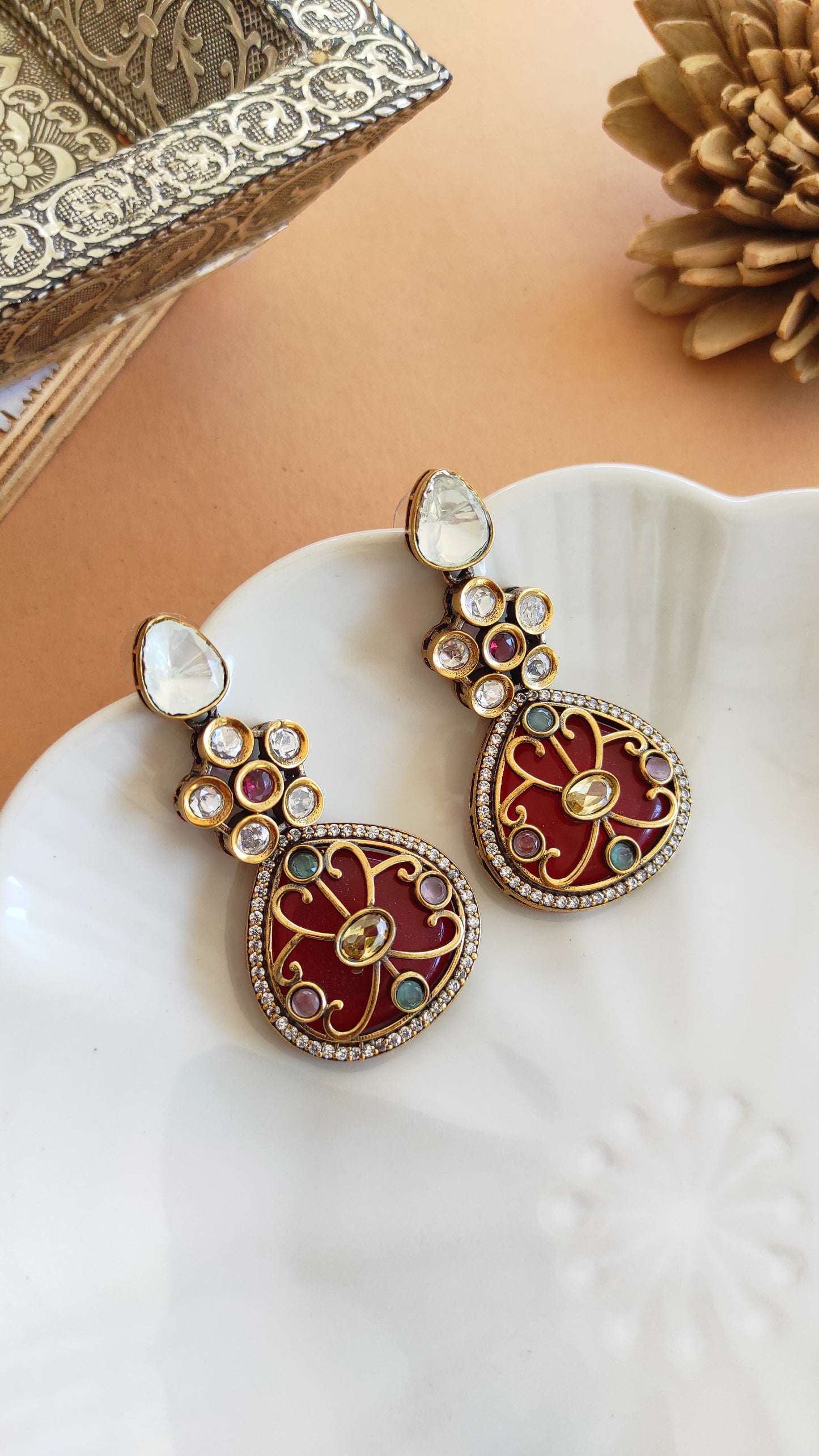 Damini Moissanite danglers