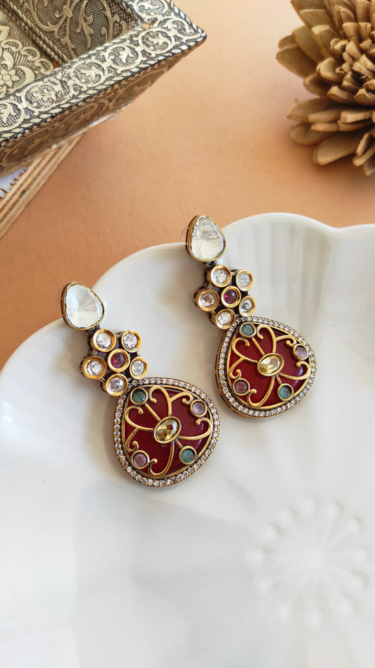 Damini Moissanite danglers