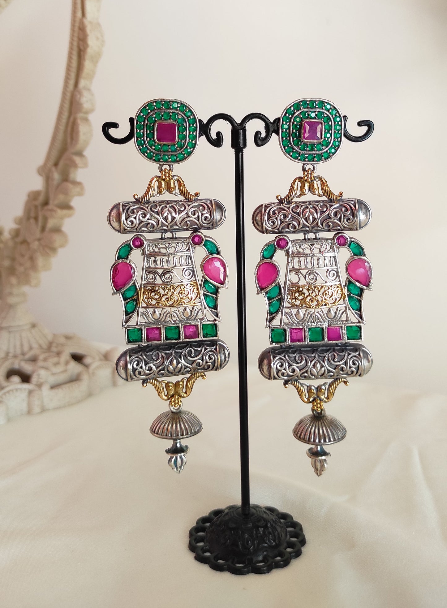 Sohini dualtone long festive earrings DTE3