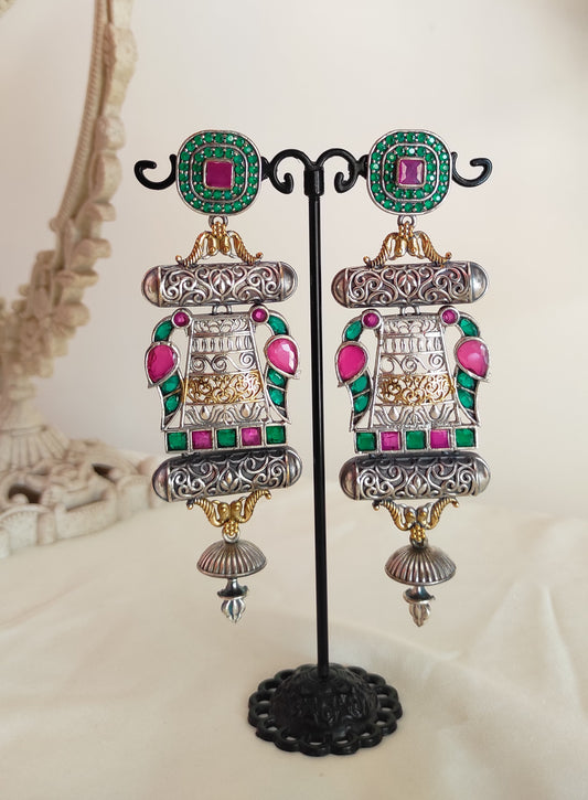 Sohini dualtone long festive earrings DTE3