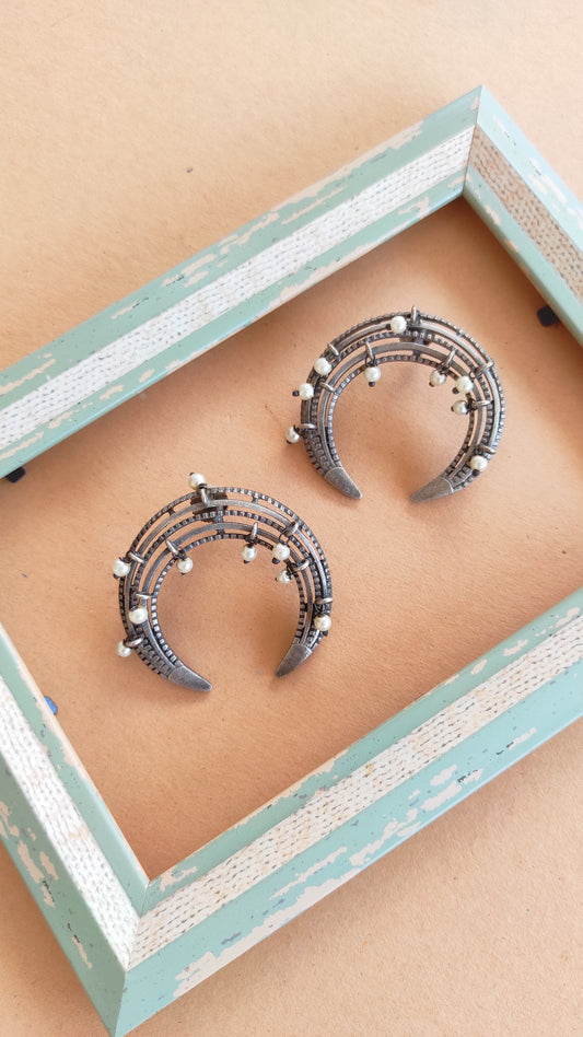 Seema silver look alike studs