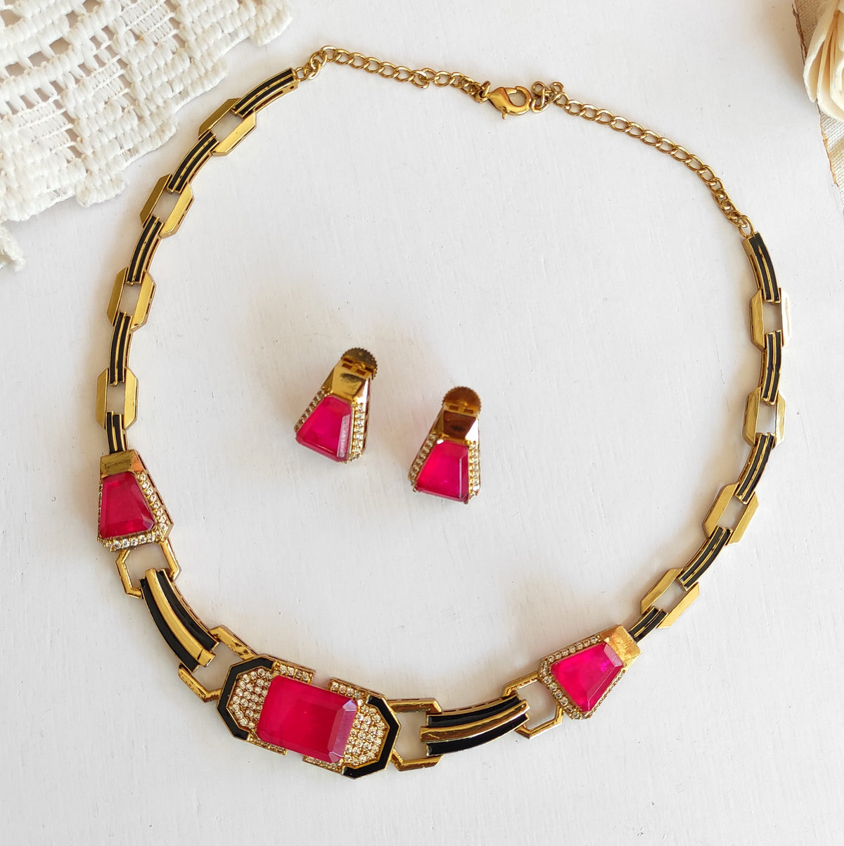 Rubina doublet stone set in antique matte gold finish