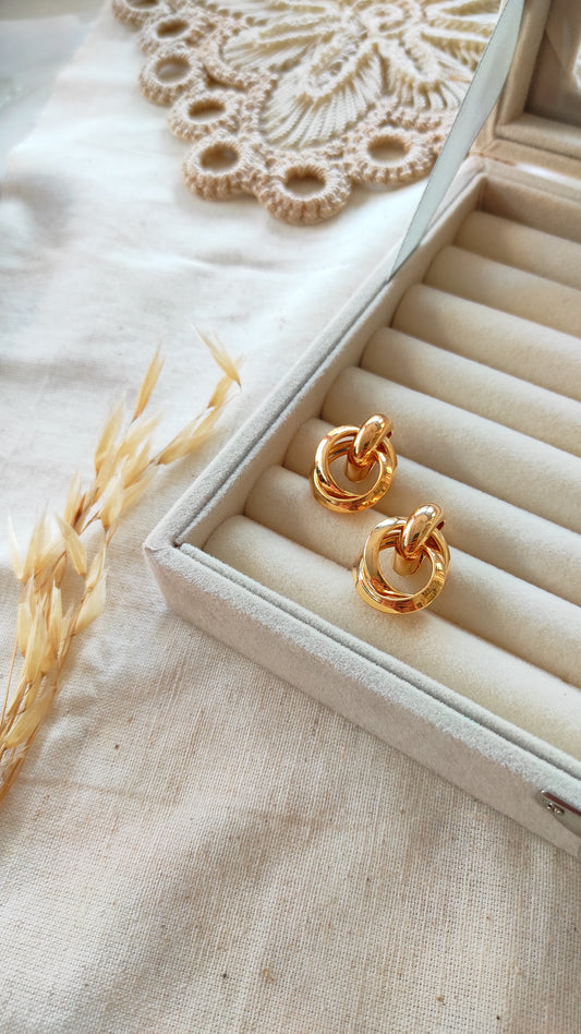 Golden studs earrings