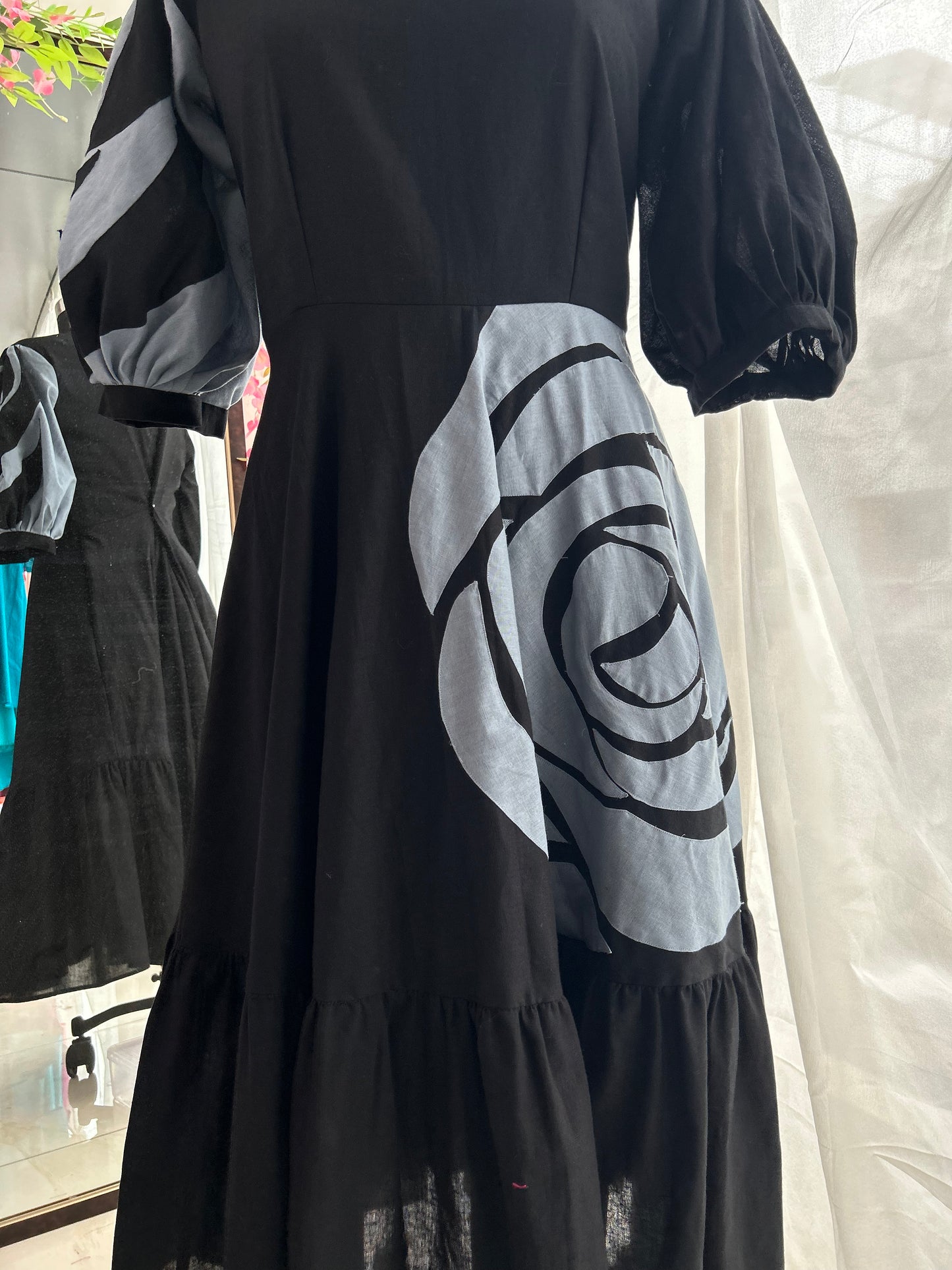 Black Rosette Dress