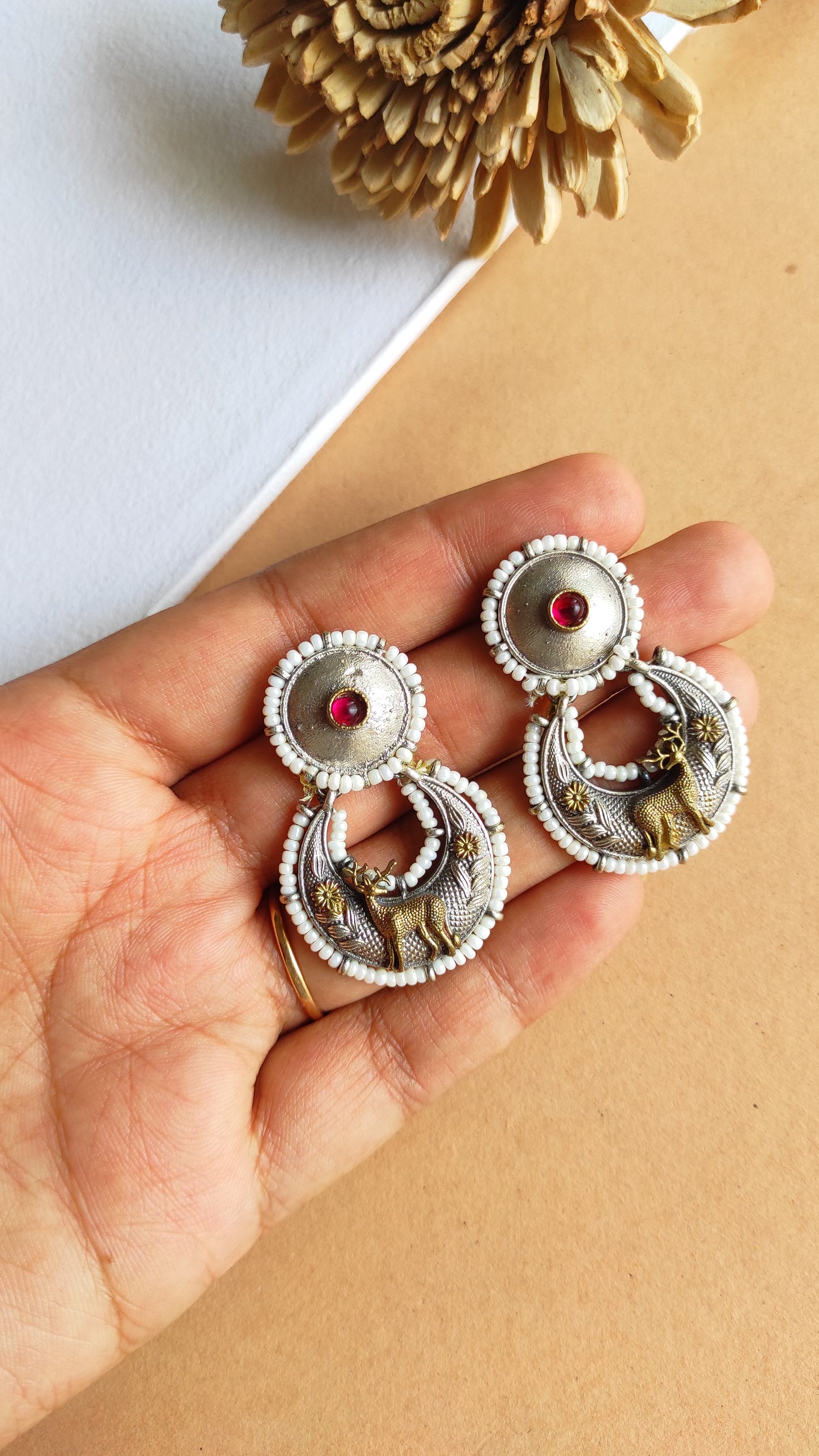 Deer dual tone chand bali