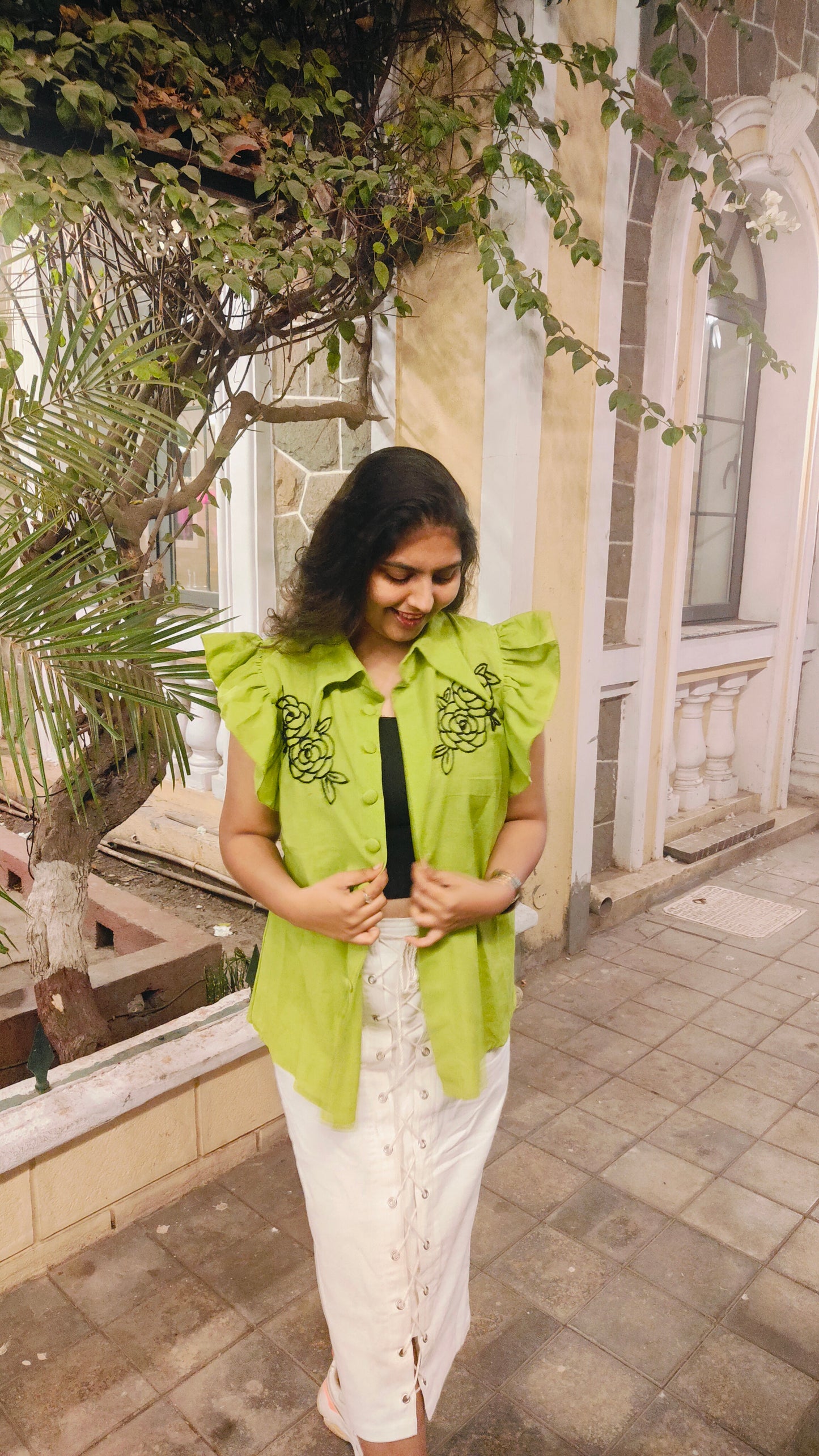 Green Embroidered Shirt