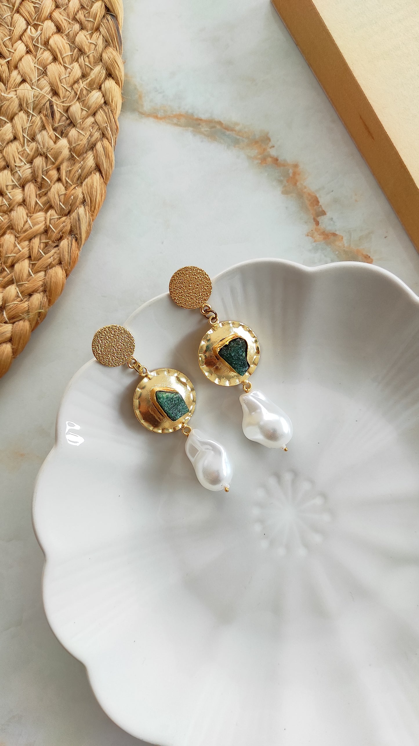 Harina golden dangling earrings