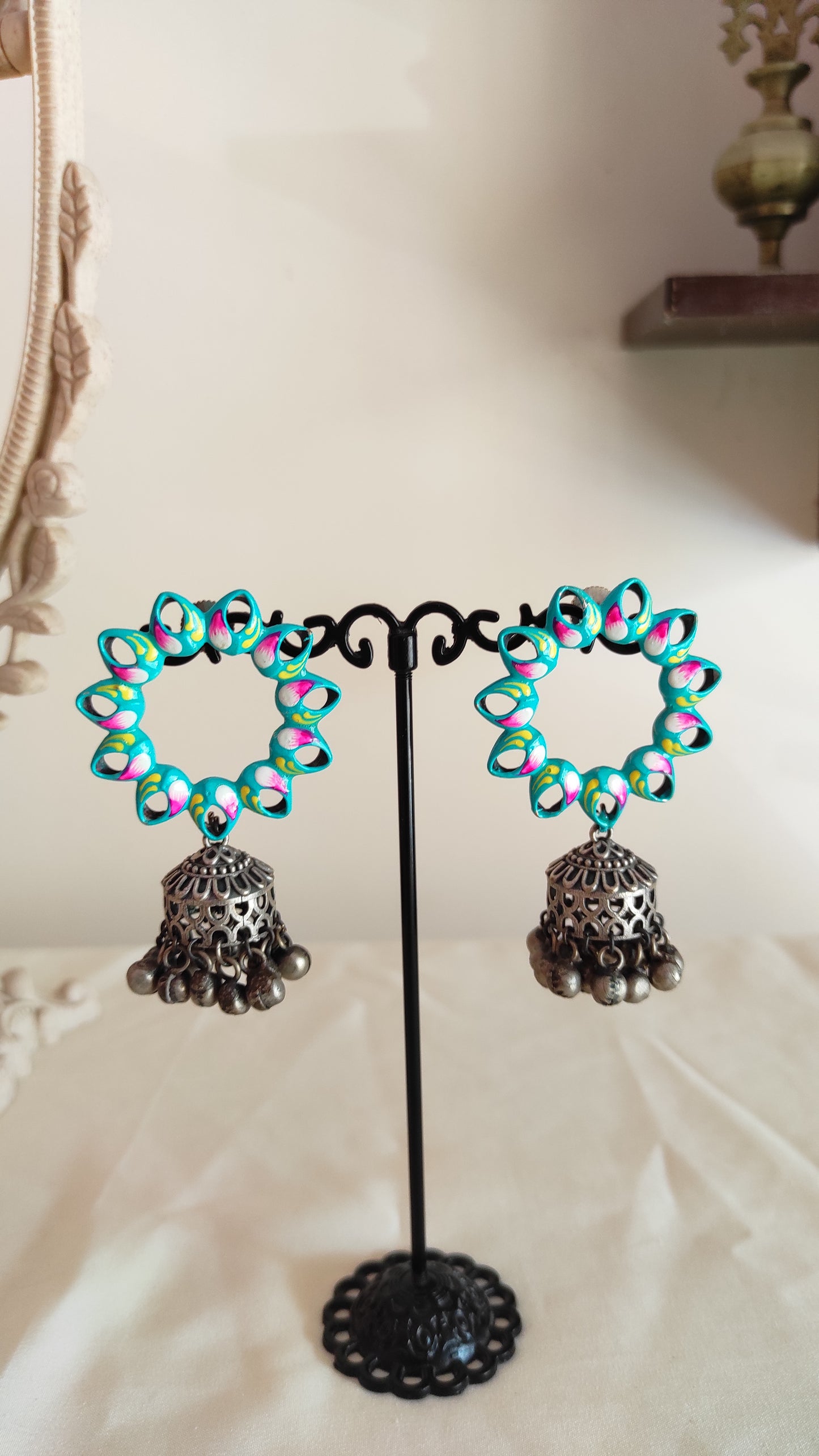 Hand painted floral Jhumka