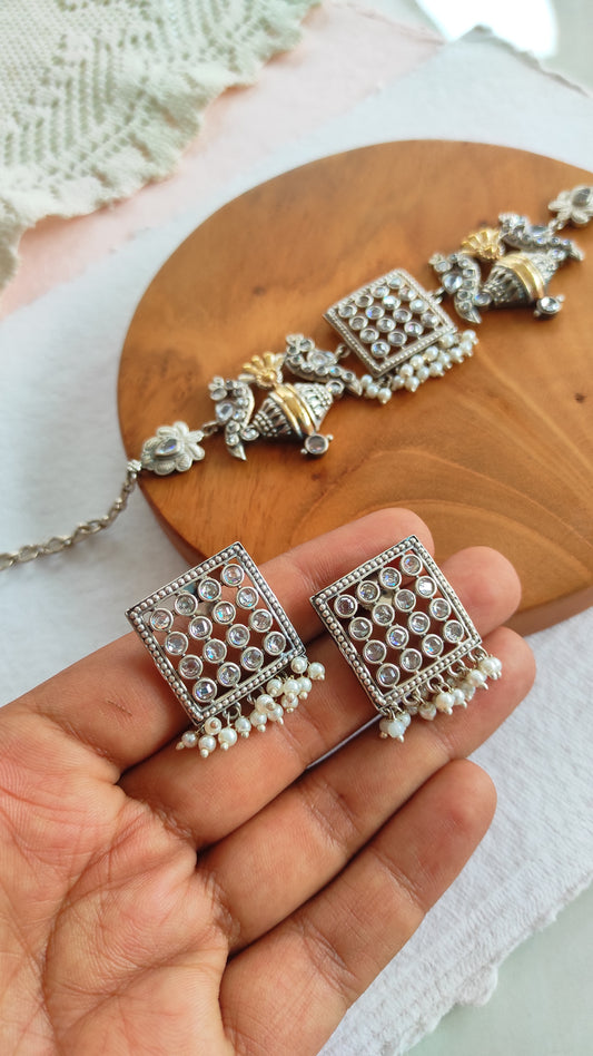 Chandani dualtone choker necklace set