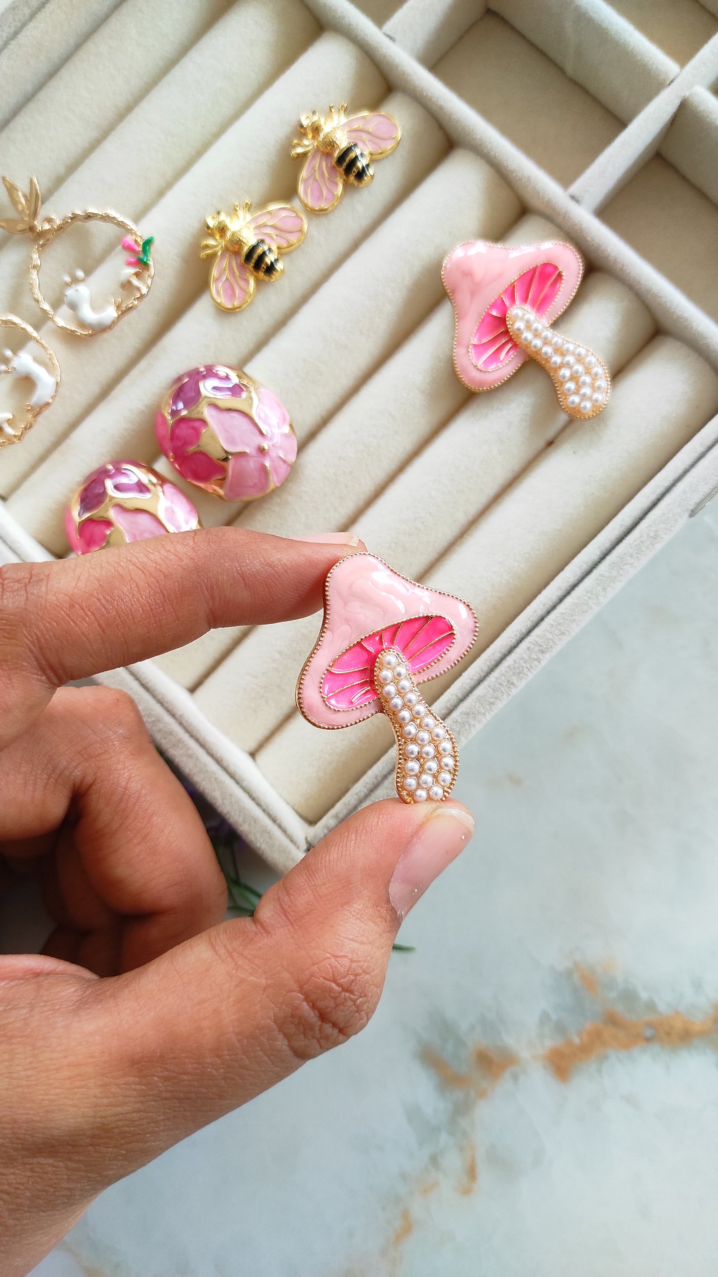 Quirky mushroom earrings