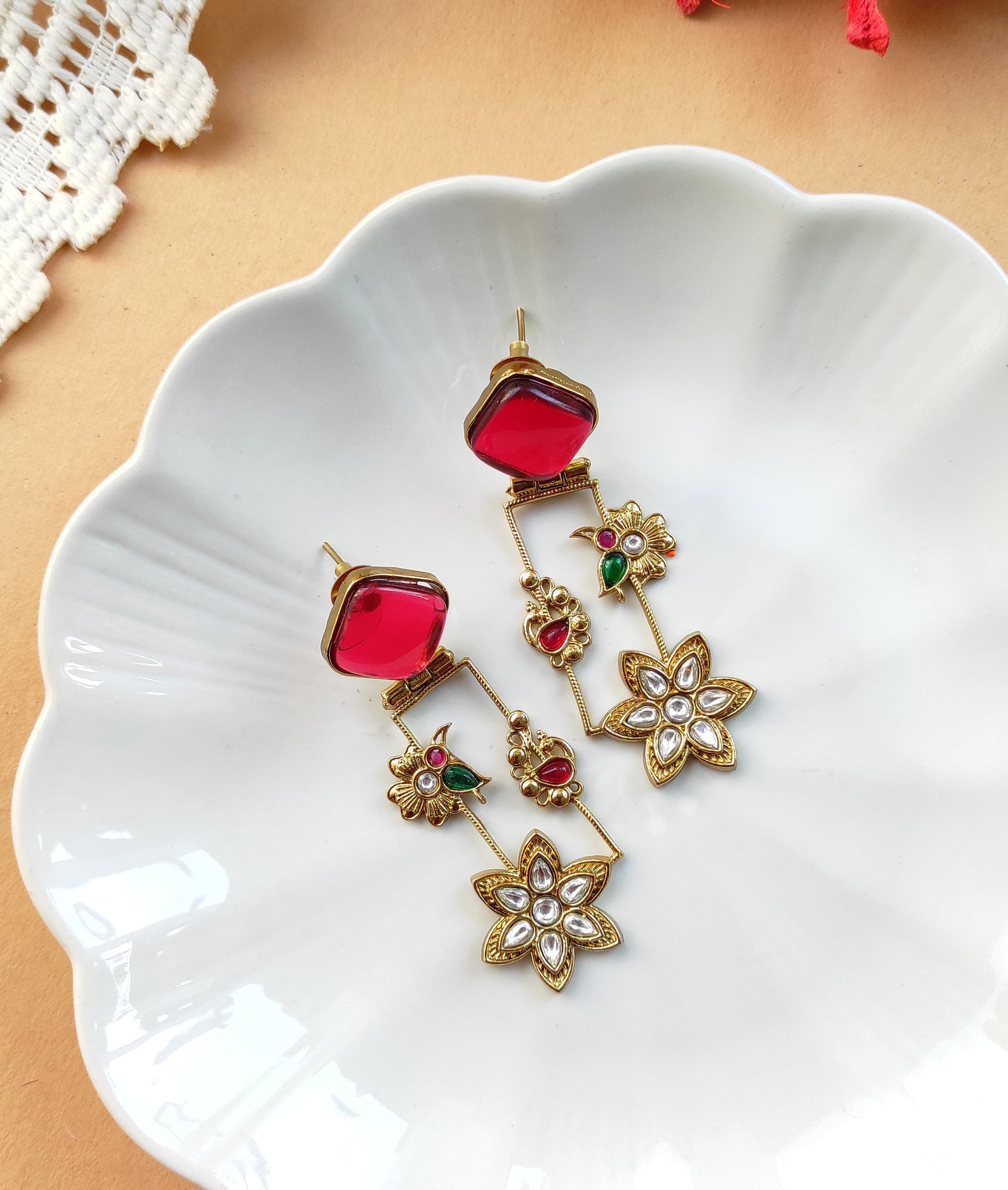 Hirani antique gold tone earrings