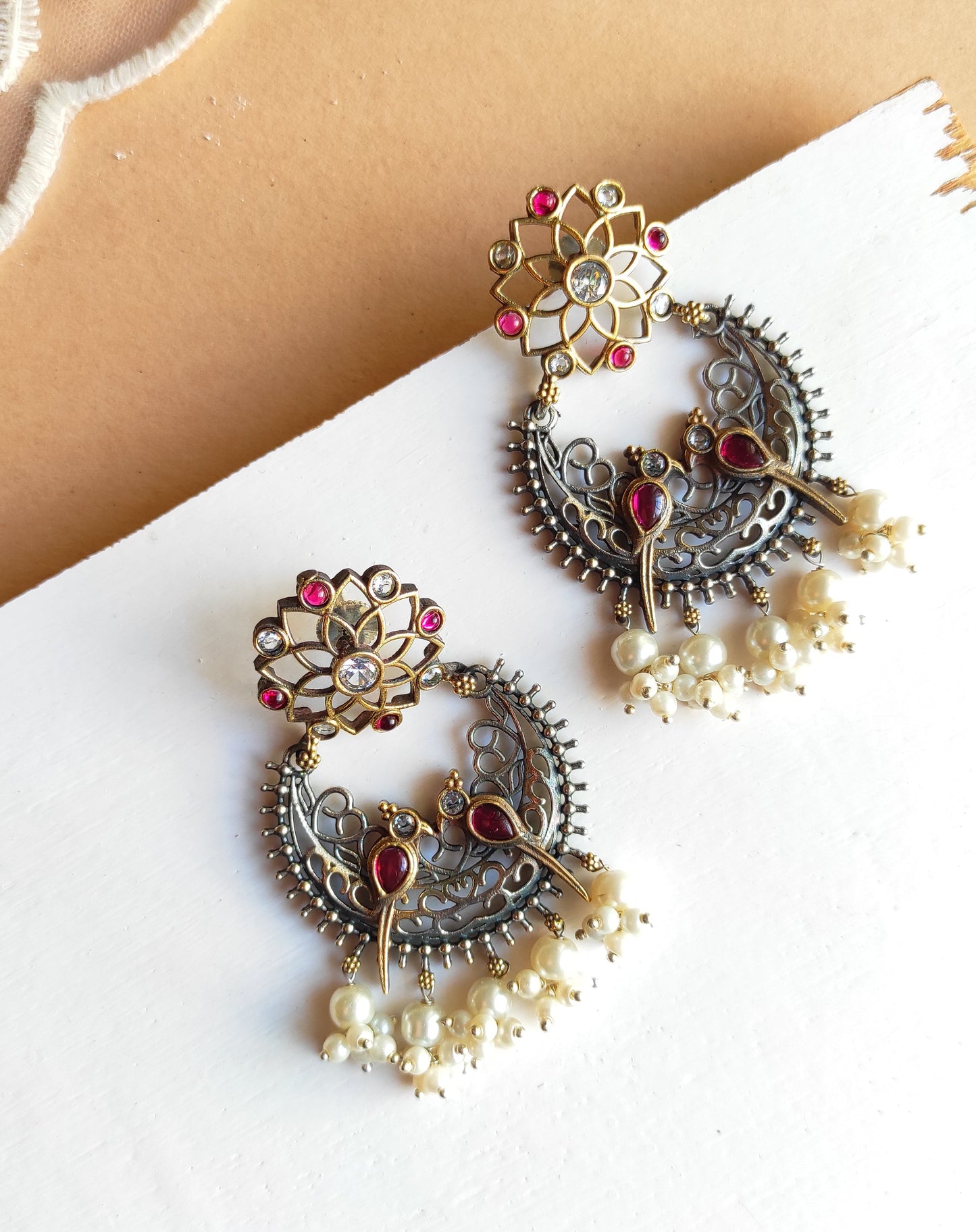 Diya dualtone chandbali earrings