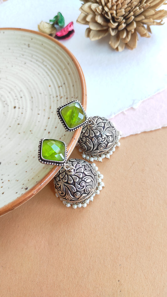 Chitra oxidized jhumka