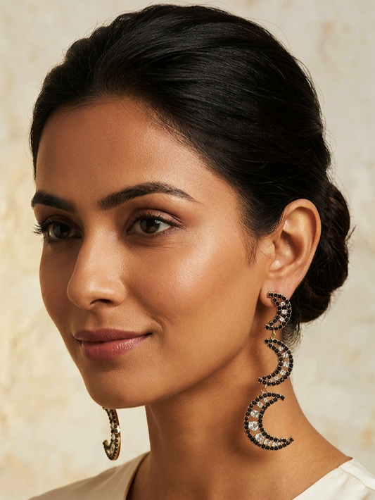 Quirky Hanging Moon Earrings