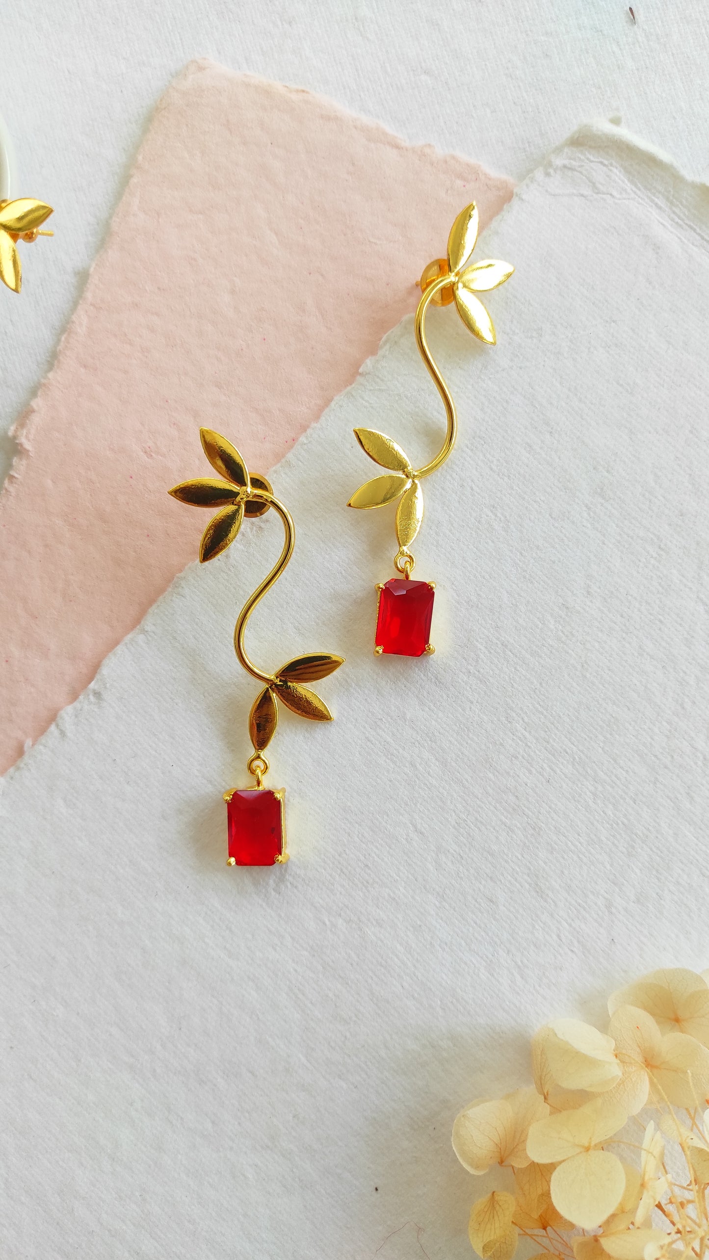 Golden leaf earrings