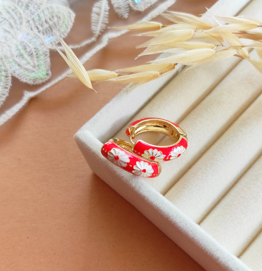 Dandelion enameled hoops