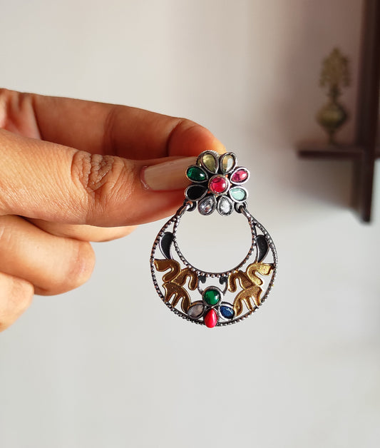 Nazuk dualtone chandbali earrings DTE1