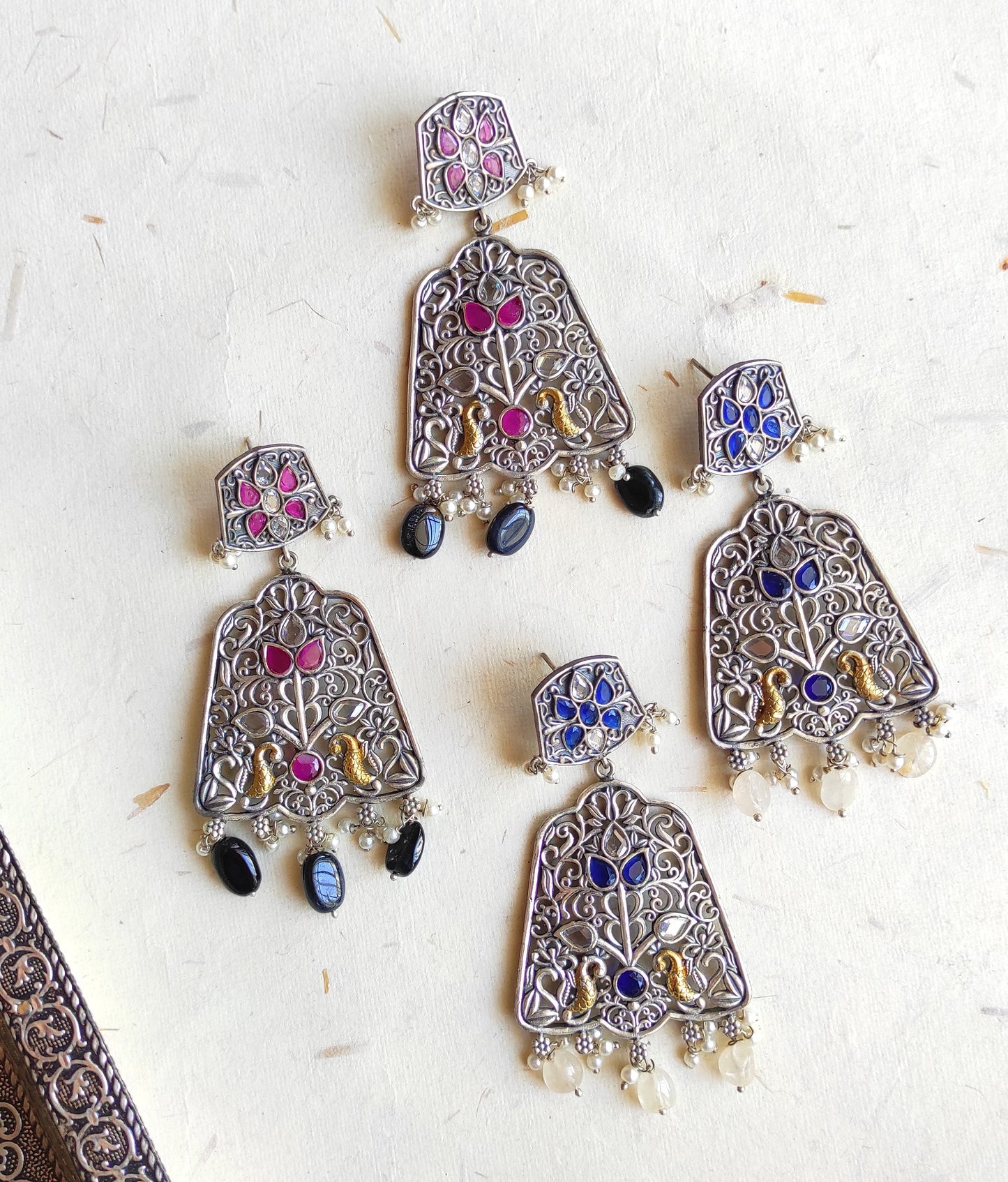 Barikee dualtone earrings with premium stones