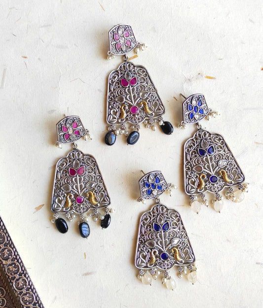 Barikee dualtone earrings with premium stones