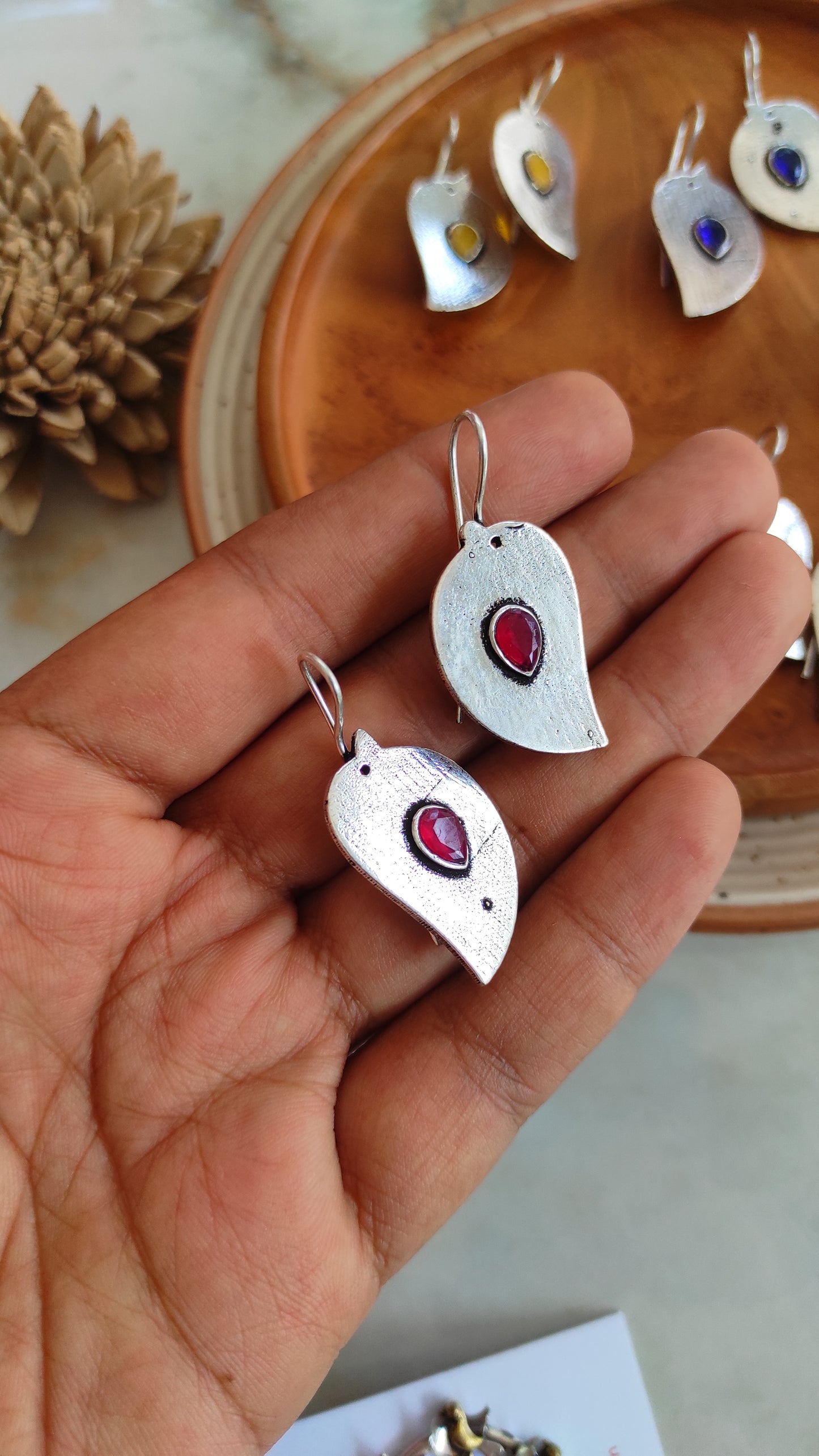 Tiny chidiya hook earrings