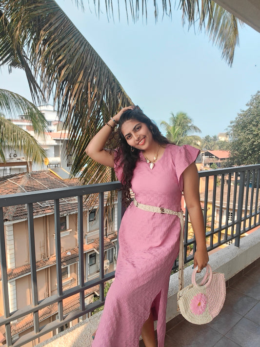 Pink Corset Dress with side cuts